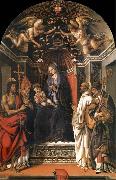 Fra Filippo Lippi The Madonna and the Nno enthroned with the holy juan the Baptist, Victor Bernardo and Zenobio china oil painting artist